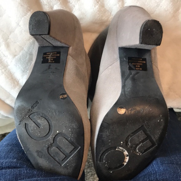 BCBG gray suede stacked heel booties-size 8B/38 - Picture 7 of 7